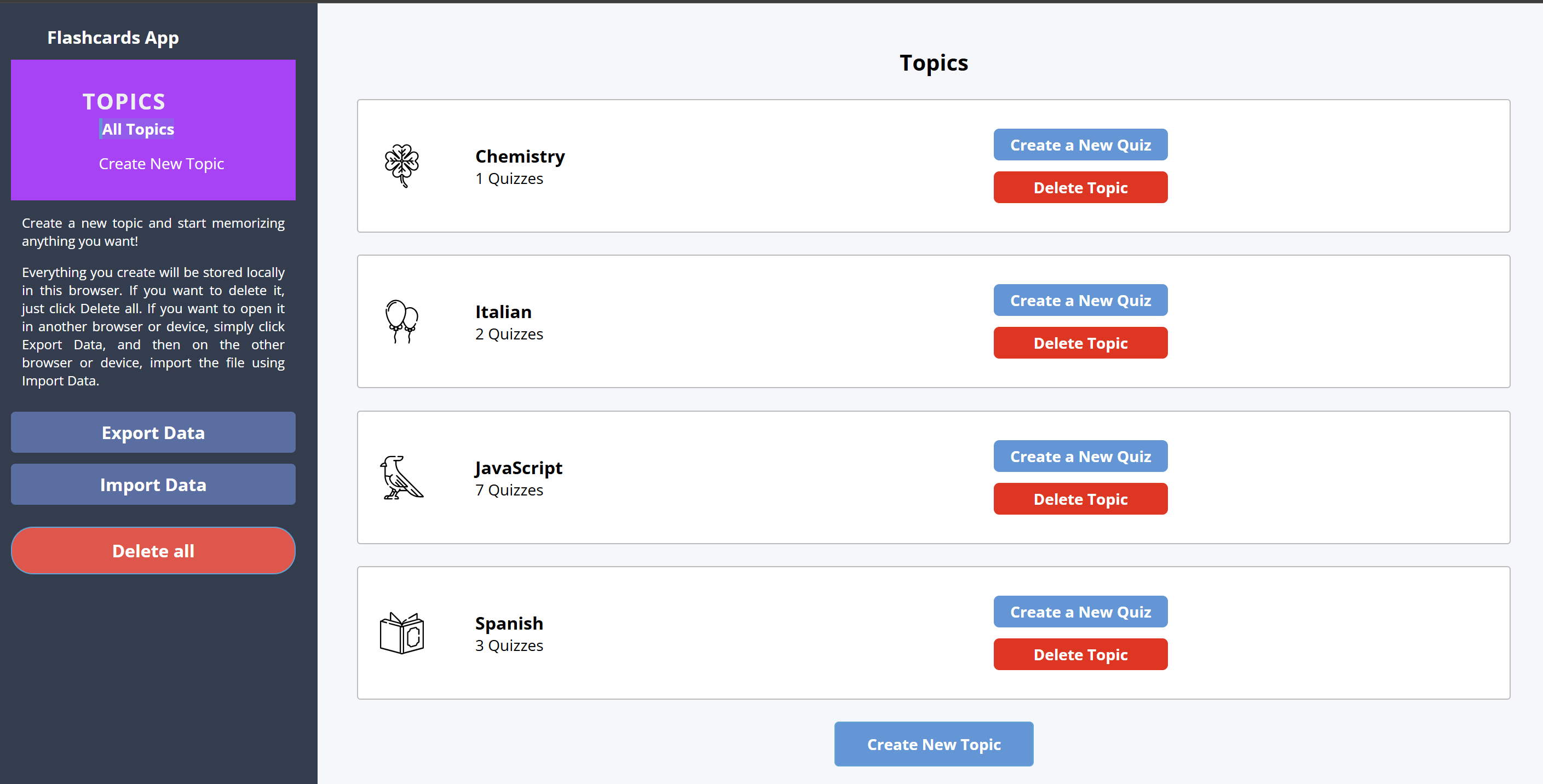 Flashcards App